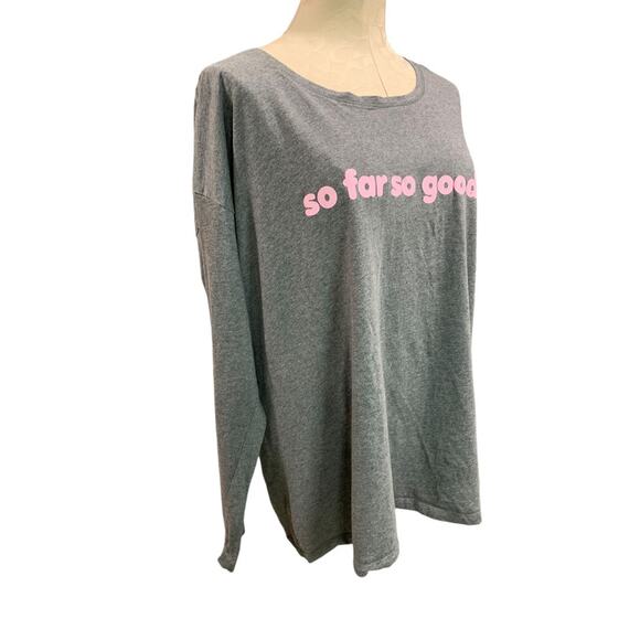 2X Jenni Intimates Womens Gray Jersey Knit 3/4 Sleeve Sleep Shirt - Picture 5 of 7